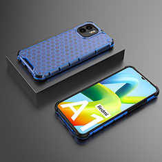 Silikon Schutzhülle Rahmen Tasche Hülle Durchsichtig Transparent 360 Grad Ganzkörper AM2 für Xiaomi Redmi A2 Plus Blau