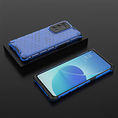 Silikon Schutzhülle Rahmen Tasche Hülle Durchsichtig Transparent 360 Grad Ganzkörper AM3 für Oppo Reno6 Pro+ Plus 5G Blau