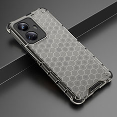 Silikon Schutzhülle Rahmen Tasche Hülle Durchsichtig Transparent 360 Grad Ganzkörper AM3 für Realme 10 Pro+ Plus 5G Schwarz