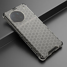Silikon Schutzhülle Rahmen Tasche Hülle Durchsichtig Transparent 360 Grad Ganzkörper AM3 für Vivo X90 5G Schwarz