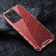 Silikon Schutzhülle Rahmen Tasche Hülle Durchsichtig Transparent 360 Grad Ganzkörper AM3 für Xiaomi Mi Mix 4 5G Rot