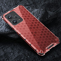 Silikon Schutzhülle Rahmen Tasche Hülle Durchsichtig Transparent 360 Grad Ganzkörper AM3 für Xiaomi Poco X5 5G Rot