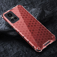Silikon Schutzhülle Rahmen Tasche Hülle Durchsichtig Transparent 360 Grad Ganzkörper AM4 für Realme GT Neo3 5G Rot