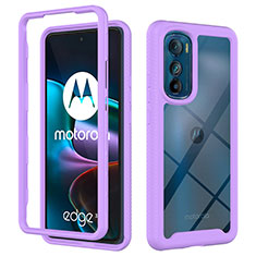 Silikon Schutzhülle Rahmen Tasche Hülle Durchsichtig Transparent 360 Grad Ganzkörper für Motorola Moto Edge 30 5G Violett