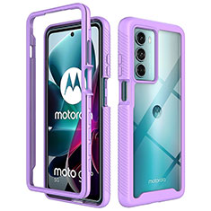 Silikon Schutzhülle Rahmen Tasche Hülle Durchsichtig Transparent 360 Grad Ganzkörper für Motorola Moto Edge S30 5G Violett