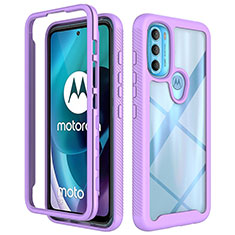 Silikon Schutzhülle Rahmen Tasche Hülle Durchsichtig Transparent 360 Grad Ganzkörper für Motorola Moto G71 5G Violett