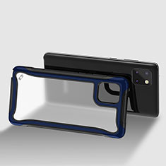 Silikon Schutzhülle Rahmen Tasche Hülle Durchsichtig Transparent 360 Grad Ganzkörper für Samsung Galaxy A81 Blau