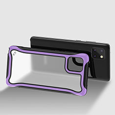 Silikon Schutzhülle Rahmen Tasche Hülle Durchsichtig Transparent 360 Grad Ganzkörper für Samsung Galaxy A81 Violett
