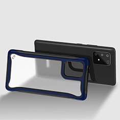 Silikon Schutzhülle Rahmen Tasche Hülle Durchsichtig Transparent 360 Grad Ganzkörper für Samsung Galaxy A91 Blau