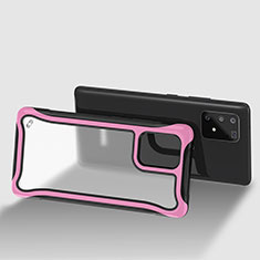 Silikon Schutzhülle Rahmen Tasche Hülle Durchsichtig Transparent 360 Grad Ganzkörper für Samsung Galaxy S10 Lite Pink