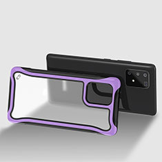 Silikon Schutzhülle Rahmen Tasche Hülle Durchsichtig Transparent 360 Grad Ganzkörper für Samsung Galaxy S10 Lite Violett