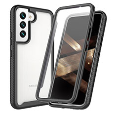 Silikon Schutzhülle Rahmen Tasche Hülle Durchsichtig Transparent 360 Grad Ganzkörper M01 für Samsung Galaxy S24 Plus 5G Schwarz