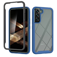 Silikon Schutzhülle Rahmen Tasche Hülle Durchsichtig Transparent 360 Grad Ganzkörper M02 für Samsung Galaxy S24 Plus 5G Blau
