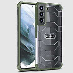 Silikon Schutzhülle Rahmen Tasche Hülle Durchsichtig Transparent 360 Grad Ganzkörper M05 für Samsung Galaxy S22 5G Minzgrün