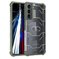 Silikon Schutzhülle Rahmen Tasche Hülle Durchsichtig Transparent 360 Grad Ganzkörper M06 für Samsung Galaxy S21 Plus 5G Minzgrün