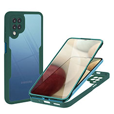 Silikon Schutzhülle Rahmen Tasche Hülle Durchsichtig Transparent 360 Grad Ganzkörper MJ1 für Samsung Galaxy A12 5G Grün