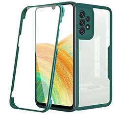 Silikon Schutzhülle Rahmen Tasche Hülle Durchsichtig Transparent 360 Grad Ganzkörper MJ1 für Samsung Galaxy A33 5G Grün