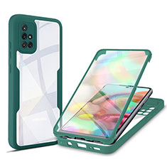 Silikon Schutzhülle Rahmen Tasche Hülle Durchsichtig Transparent 360 Grad Ganzkörper MJ1 für Samsung Galaxy A71 5G Grün