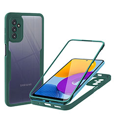 Silikon Schutzhülle Rahmen Tasche Hülle Durchsichtig Transparent 360 Grad Ganzkörper MJ1 für Samsung Galaxy M52 5G Grün