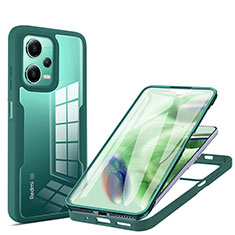 Silikon Schutzhülle Rahmen Tasche Hülle Durchsichtig Transparent 360 Grad Ganzkörper MJ1 für Xiaomi Poco X5 5G Grün