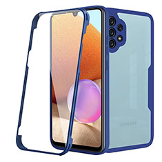 Silikon Schutzhülle Rahmen Tasche Hülle Durchsichtig Transparent 360 Grad Ganzkörper MJ2 für Samsung Galaxy M32 5G Blau