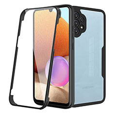 Silikon Schutzhülle Rahmen Tasche Hülle Durchsichtig Transparent 360 Grad Ganzkörper MJ2 für Samsung Galaxy M32 5G Schwarz