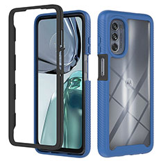 Silikon Schutzhülle Rahmen Tasche Hülle Durchsichtig Transparent 360 Grad Ganzkörper YB2 für Motorola Moto G62 5G Blau