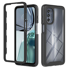 Silikon Schutzhülle Rahmen Tasche Hülle Durchsichtig Transparent 360 Grad Ganzkörper YB2 für Motorola Moto G62 5G Schwarz