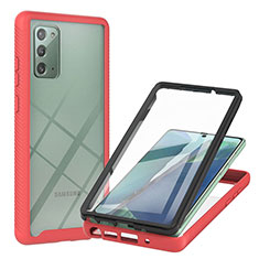 Silikon Schutzhülle Rahmen Tasche Hülle Durchsichtig Transparent 360 Grad Ganzkörper YB2 für Samsung Galaxy Note 20 5G Rot