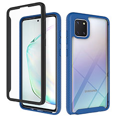 Silikon Schutzhülle Rahmen Tasche Hülle Durchsichtig Transparent 360 Grad Ganzkörper ZJ1 für Samsung Galaxy Note 10 Lite Blau