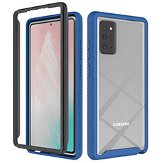 Silikon Schutzhülle Rahmen Tasche Hülle Durchsichtig Transparent 360 Grad Ganzkörper ZJ1 für Samsung Galaxy Note 20 5G Blau