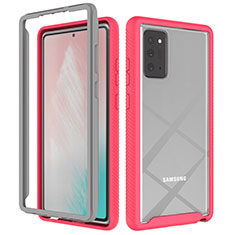 Silikon Schutzhülle Rahmen Tasche Hülle Durchsichtig Transparent 360 Grad Ganzkörper ZJ1 für Samsung Galaxy Note 20 5G Pink
