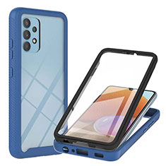 Silikon Schutzhülle Rahmen Tasche Hülle Durchsichtig Transparent 360 Grad Ganzkörper ZJ2 für Samsung Galaxy M32 5G Blau
