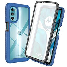 Silikon Schutzhülle Rahmen Tasche Hülle Durchsichtig Transparent 360 Grad Ganzkörper ZJ3 für Motorola MOTO G52 Blau