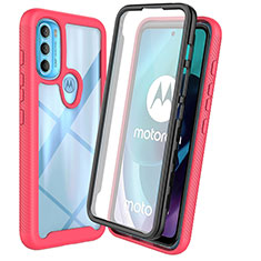 Silikon Schutzhülle Rahmen Tasche Hülle Durchsichtig Transparent 360 Grad Ganzkörper ZJ3 für Motorola Moto G71 5G Pink
