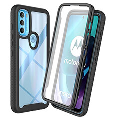 Silikon Schutzhülle Rahmen Tasche Hülle Durchsichtig Transparent 360 Grad Ganzkörper ZJ3 für Motorola Moto G71 5G Schwarz