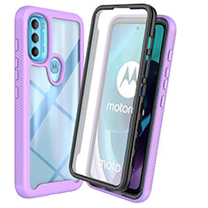 Silikon Schutzhülle Rahmen Tasche Hülle Durchsichtig Transparent 360 Grad Ganzkörper ZJ3 für Motorola Moto G71 5G Violett