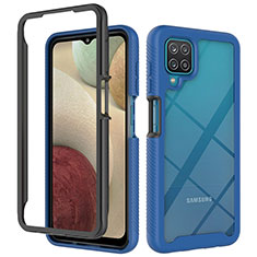 Silikon Schutzhülle Rahmen Tasche Hülle Durchsichtig Transparent 360 Grad Ganzkörper ZJ3 für Samsung Galaxy A12 Nacho Blau