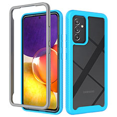Silikon Schutzhülle Rahmen Tasche Hülle Durchsichtig Transparent 360 Grad Ganzkörper ZJ4 für Samsung Galaxy A05s Hellblau