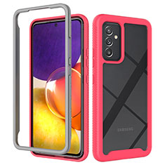 Silikon Schutzhülle Rahmen Tasche Hülle Durchsichtig Transparent 360 Grad Ganzkörper ZJ4 für Samsung Galaxy A05s Pink