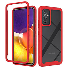 Silikon Schutzhülle Rahmen Tasche Hülle Durchsichtig Transparent 360 Grad Ganzkörper ZJ4 für Samsung Galaxy A05s Rot