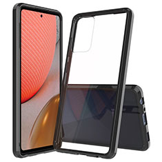 Silikon Schutzhülle Rahmen Tasche Hülle Durchsichtig Transparent 360 Grad Ganzkörper ZJ5 für Samsung Galaxy A72 5G Schwarz
