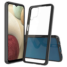 Silikon Schutzhülle Rahmen Tasche Hülle Durchsichtig Transparent 360 Grad Ganzkörper ZJ5 für Samsung Galaxy M12 Schwarz