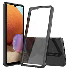 Silikon Schutzhülle Rahmen Tasche Hülle Durchsichtig Transparent 360 Grad Ganzkörper ZJ5 für Samsung Galaxy M32 5G Schwarz