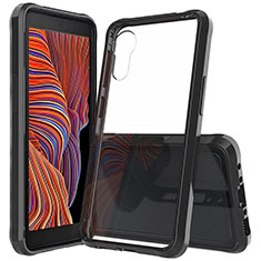 Silikon Schutzhülle Rahmen Tasche Hülle Durchsichtig Transparent 360 Grad Ganzkörper ZJ5 für Samsung Galaxy XCover 5 SM-G525F Schwarz