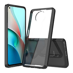Silikon Schutzhülle Rahmen Tasche Hülle Durchsichtig Transparent 360 Grad Ganzkörper ZJ5 für Xiaomi Redmi Note 9T 5G Schwarz