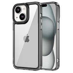 Silikon Schutzhülle Rahmen Tasche Hülle Durchsichtig Transparent AC1 für Apple iPhone 14 Plus Schwarz