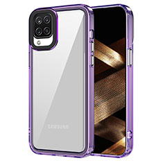 Silikon Schutzhülle Rahmen Tasche Hülle Durchsichtig Transparent AC1 für Samsung Galaxy A12 Helles Lila