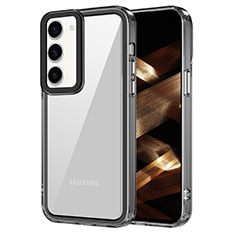 Silikon Schutzhülle Rahmen Tasche Hülle Durchsichtig Transparent AC1 für Samsung Galaxy S22 Plus 5G Schwarz