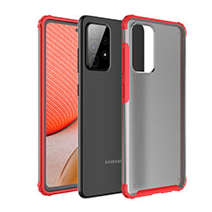 Silikon Schutzhülle Rahmen Tasche Hülle Durchsichtig Transparent für Samsung Galaxy A72 5G Rot